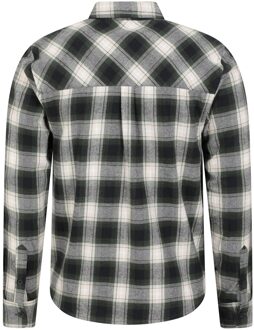 Heren Overhemd met lange mouwen in molton (Groen) Zwart en Gebroken Wit