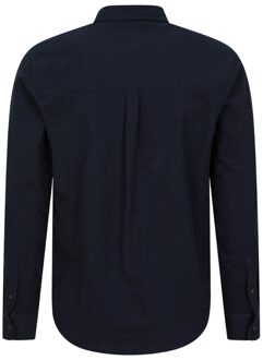 Heren Overhemd met lange mouwen in molton (Marine) Navy