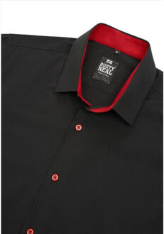 Heren overhemd – rood r-44 kosta - maat L Zwart