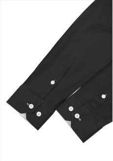 heren overhemd wit r-44 Zwart - M