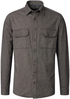 Heren overshirt 444311700 200 brown - maat 4XL Bruin