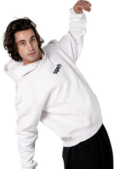 Heren Oversized Hoodie met Opbollende Capuchon Hexaline SPRB6500 - maat S Wit
