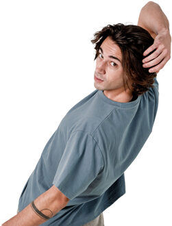 Heren Oversized Katoenen Korte Mouwen T-Shirt Little Core Puffy SPRB3500 Blauw - XL