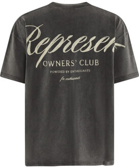 Heren owners script t-shirt blauw Grijs
