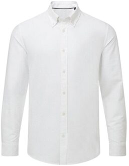 Heren Oxford Formeel Overhemd Met Lange Mouwen (Wit) - 2XL