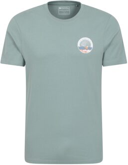 Heren Padstow bedrukt biologisch T-shirt (Lichtgroen) - maat S Licht Groen