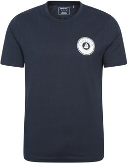 Heren Padstow bedrukt biologisch T-shirt (Marine) - maat L Navy