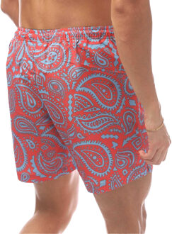 Heren Paisley Zwemshort (Rood/Blauw) Roze - S