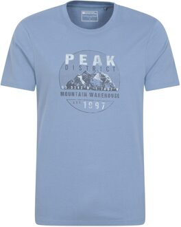 Heren Peak District Korte Mouwen T-Shirt (Blauw) - maat
