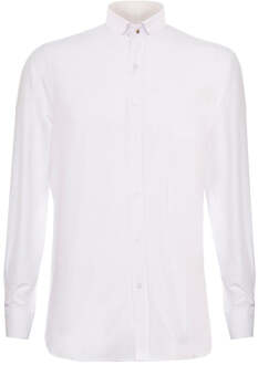 Heren Peaky Blinders afneembare kraag Nehru wit kraagloos shirt - maat L