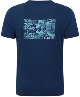Heren Penzance Bedrukt Organisch T-Shirt (Marine) Navy - XS