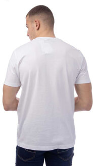 Heren Pin Point Geborduurd Logo Organic T-Shirt (Wit) - maat 2XL