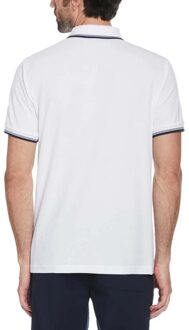 Heren Piqué Poloshirt met Tip (Wit)