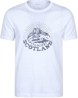 Heren Pitlochry Korte Mouwen T-shirt (Wit) - S
