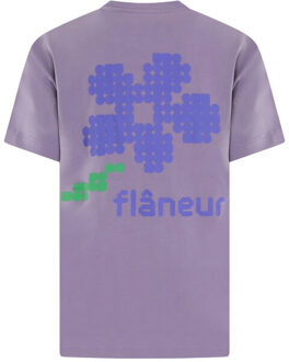 Heren pixel flower t-shirt Paars - M