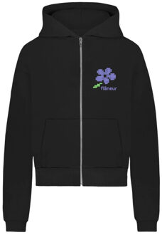 Heren pixel flower zip-up - maat S Zwart