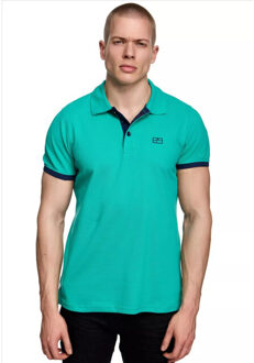 heren polo marine korte mouw knoopsluiting - maat XL Groen