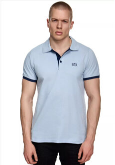 heren polo marine korte mouw knoopsluiting - maat XL Lichtblauw