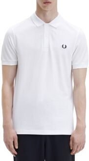 Heren Polo SS Plain Fred Polo White - Wit - Maat XL