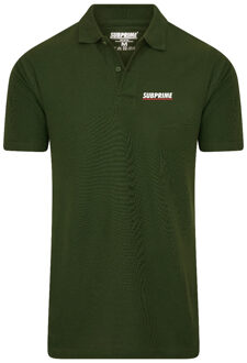 Heren Polo SS Polo Stripe Army - Groen - Maat S