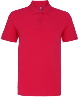 Heren Poloshirt met korte mouwen (Heet Roze) - maat XL