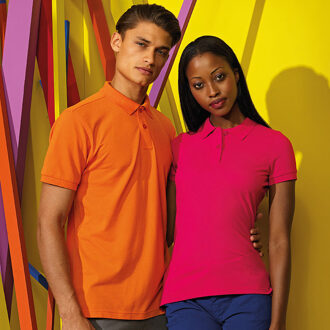 Heren Poloshirt met korte mouwen Prestatiemengsel (Oranje) - 3XL