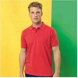 Heren Poloshirt met korte mouwen Prestatiemengsel (Rood) - maat L