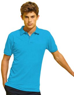 Heren Poloshirt met korte mouwen Prestatiemengsel (Turquoise) - XL
