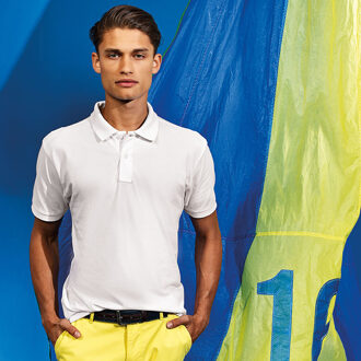 Heren Poloshirt met korte mouwen (Wit) - 2XL