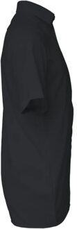 Heren poplin modern overhemd met korte mouwen - maat 43 (XL) Zwart