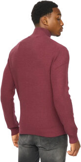 Heren Potenza Gebreide Halve Rits Trui (Raisin) Veelkleurig - XL