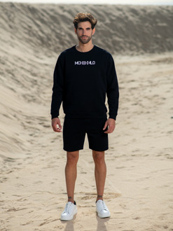 Heren Print Sweater Zwart