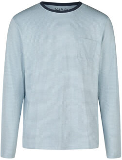 Heren pyjama set interlock lichtblauw gestreept/donkerblauw Veelkleurig - XXL