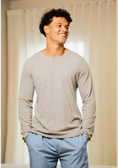 Heren pyjama set lang grijs/blauw gestreept - XXL