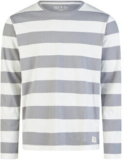 Heren pyjama set lang grijs gestreept Veelkleurig