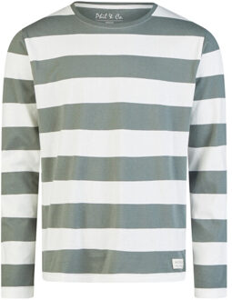 Heren pyjama set lang groen gestreept