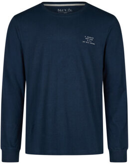 Heren pyjamashirt lange mouw donker - maat M Blauw