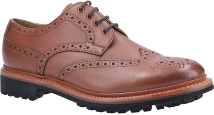 Heren Quenington Commando Lace Up Dress Leather Shoe (Bruin)