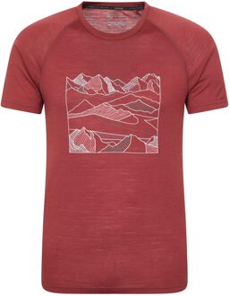 Heren Quest Bedrukte Merino Mix Thermo Top (Bourgondië) Bourgogne - S