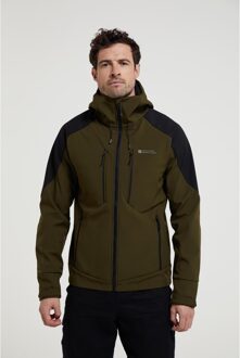 Heren Radius gerecyclede softshell jas (Kaki Groen) - maat