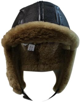 Heren RAF Aviator schapenvacht B-55 Trapper hoed Gember - M