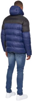 Heren Raymax Contrast Paneel Gewatteerde Jas (Marine / Zwart) Navy