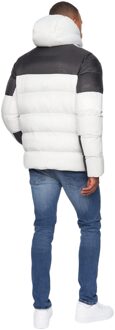 Heren Raymax Contrast Paneel Gewatteerde Jas (Putty/Zwart) Gebroken wit