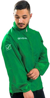 Heren regen basico gewatteerde jas Groen - XXS