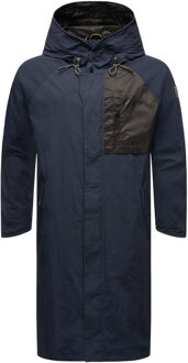 heren regenjas Zafaar met lange pasvorm en waterafstotend design Blauw - S