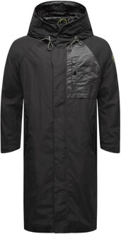 heren regenjas Zafaar met lange pasvorm en waterafstotend design Zwart