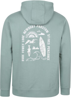 Heren Regional Cornwall Graphic Hoodie (Licht Khaki) - maat M Kaki