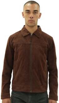 Heren retro geit suède Harington jas-Zürich Bruin - 4XL