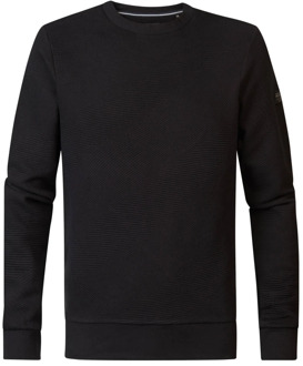 Heren Ronde Hals Sweater Zwart Petrol , Black , Heren - 2Xl,Xl,L,M,S