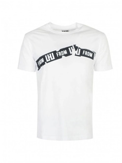 Heren Ronde Hals T-shirt Les Hommes , White , Heren - S